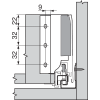 Mocowanie ścianki tylnej TANDEMBOX Blum Z30K000S, wys.K 100/128,5mm, szare, komplet
